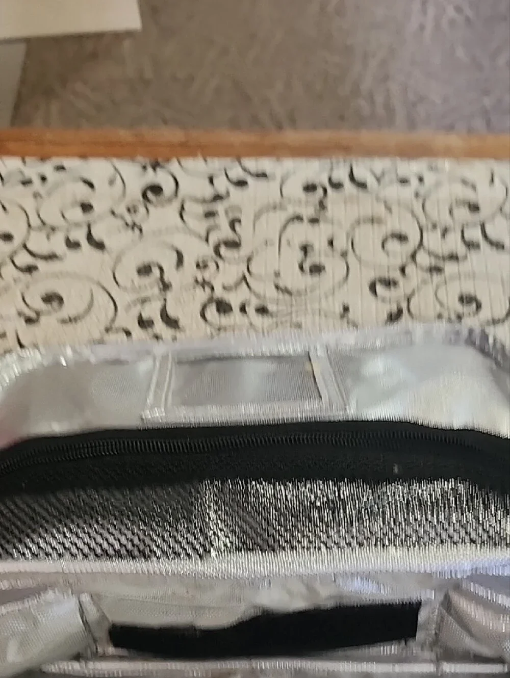 STATE Silver Insulated Lunch Bag with Textured Metallic Finish
